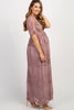 Mauve kanten mesh overlay Maxi-Jurk